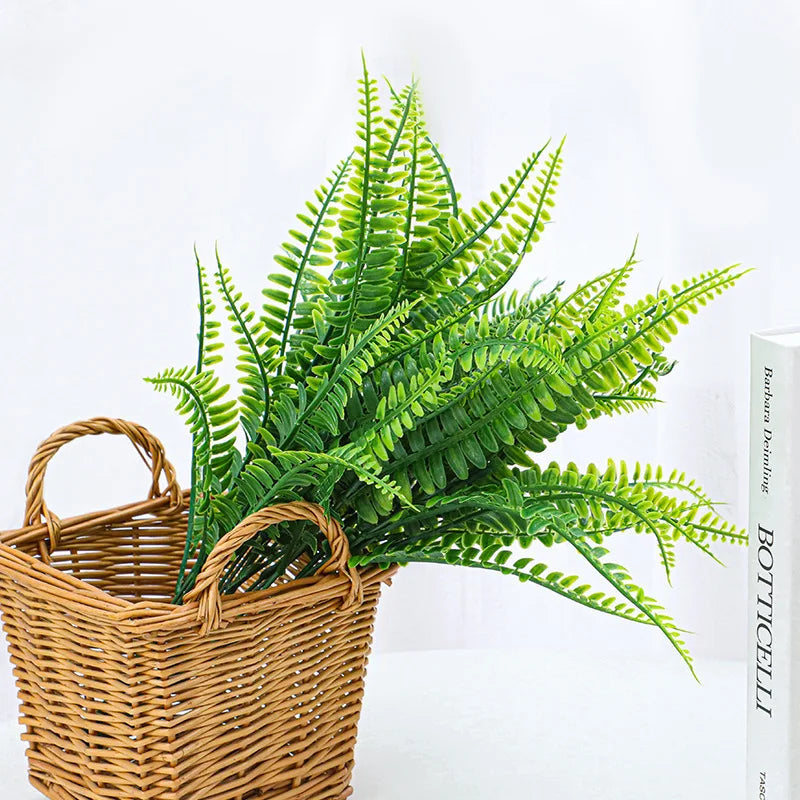 Artificial Persian Fern Leaves Faux Plant Bouquet – 1 or 3 Pcs Artificial Fern Stems Babs