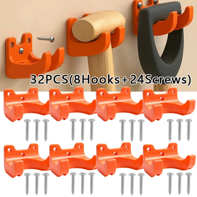 Wall Mounted Garden Tool Storage Rack with Hooks & Screws Tool Storage Rack Babs