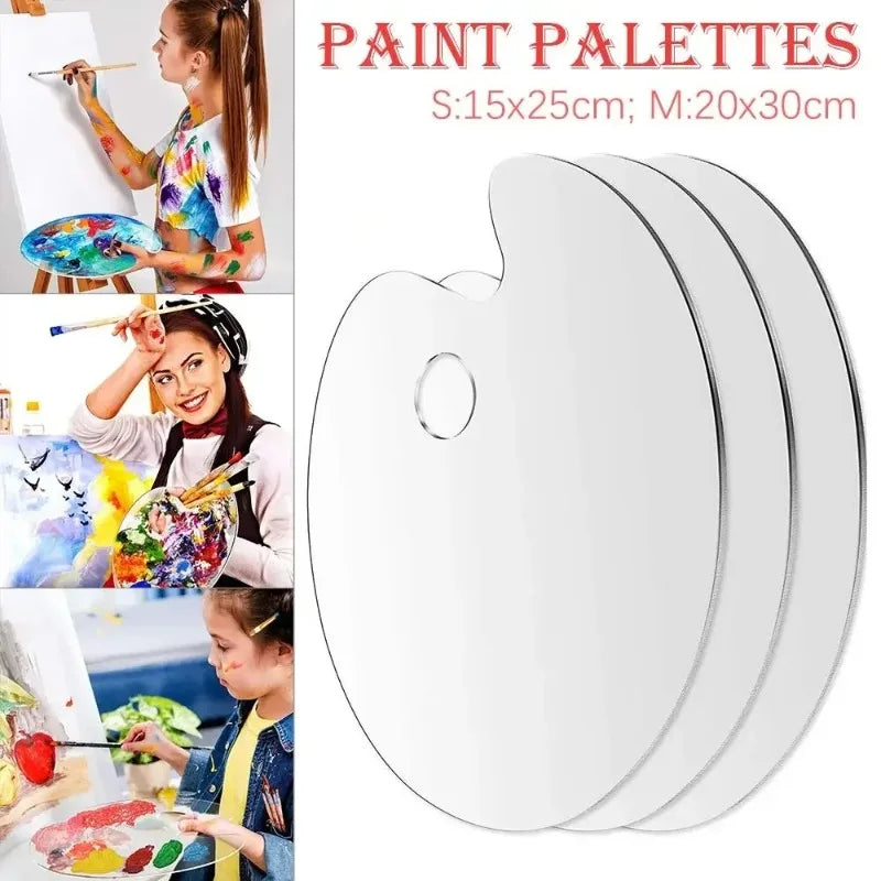 Acrylic Clear Oval Paint Palette – Transparent Pigment Tray Paint Palette Babs