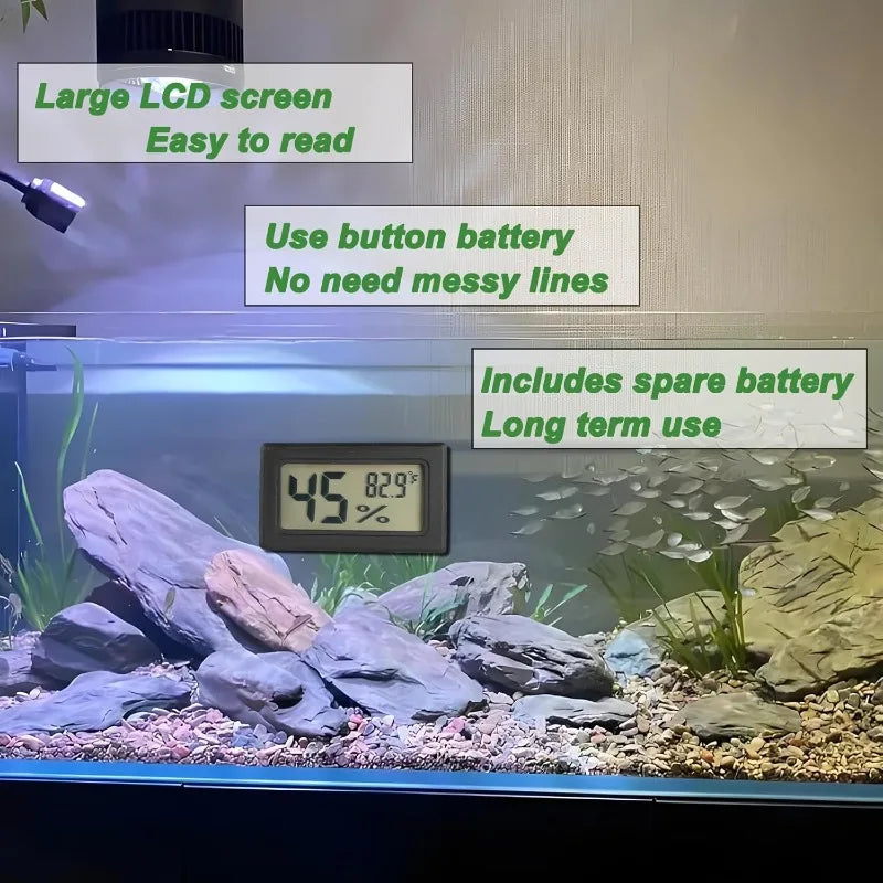 Digital Reptile Thermometer & Hygrometer – 2-Pack Terrarium Reptile Habitat Monitor Babs