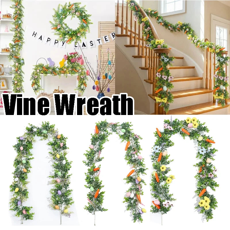 Easter Artificial Garland with Eggs & Spring Eucalyptus – 6 ft Easter Garland Babs