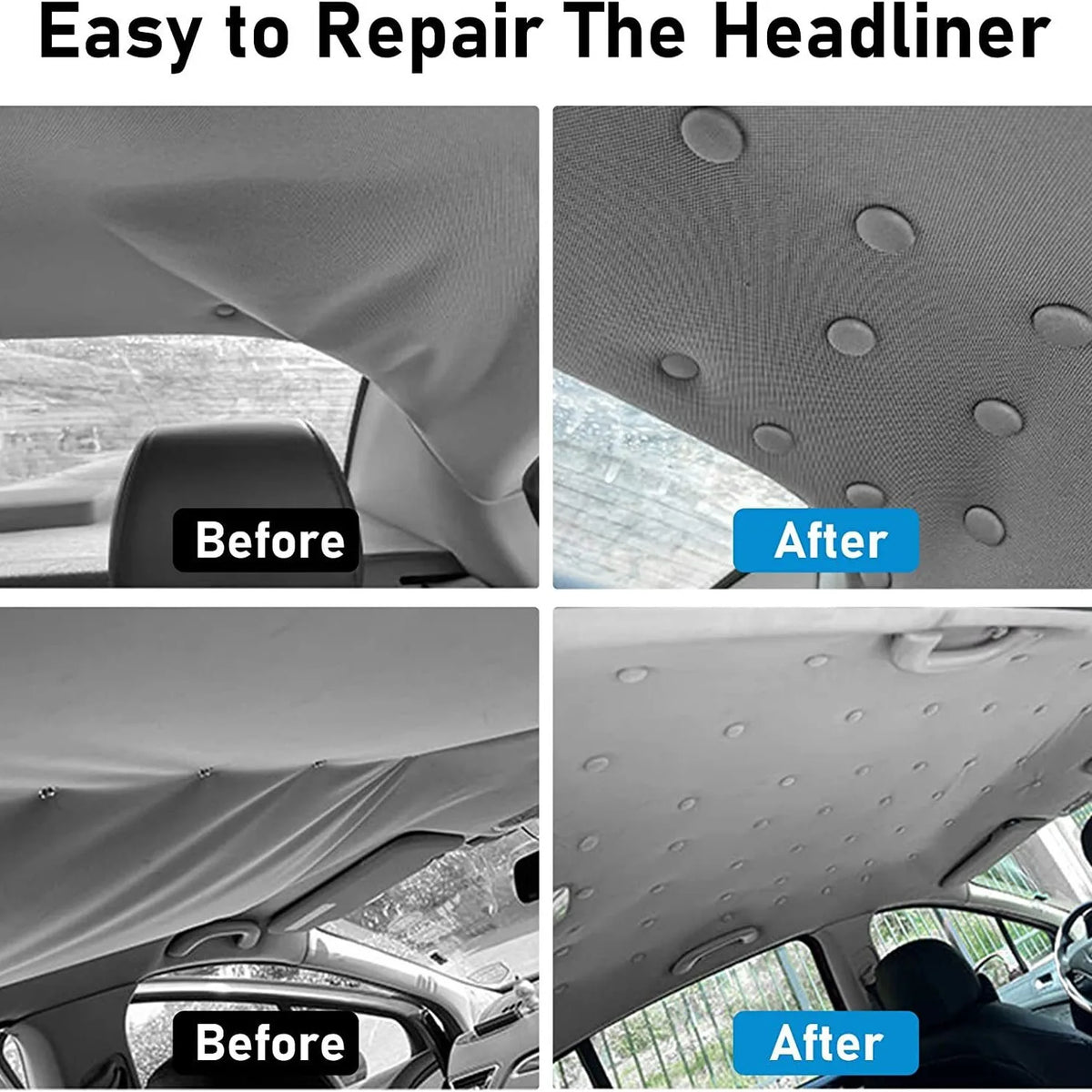 Car Headliner Repair Buckle & Fabric Rivet Screw Set 20–120 Pc Headliner Repair Kit Babs