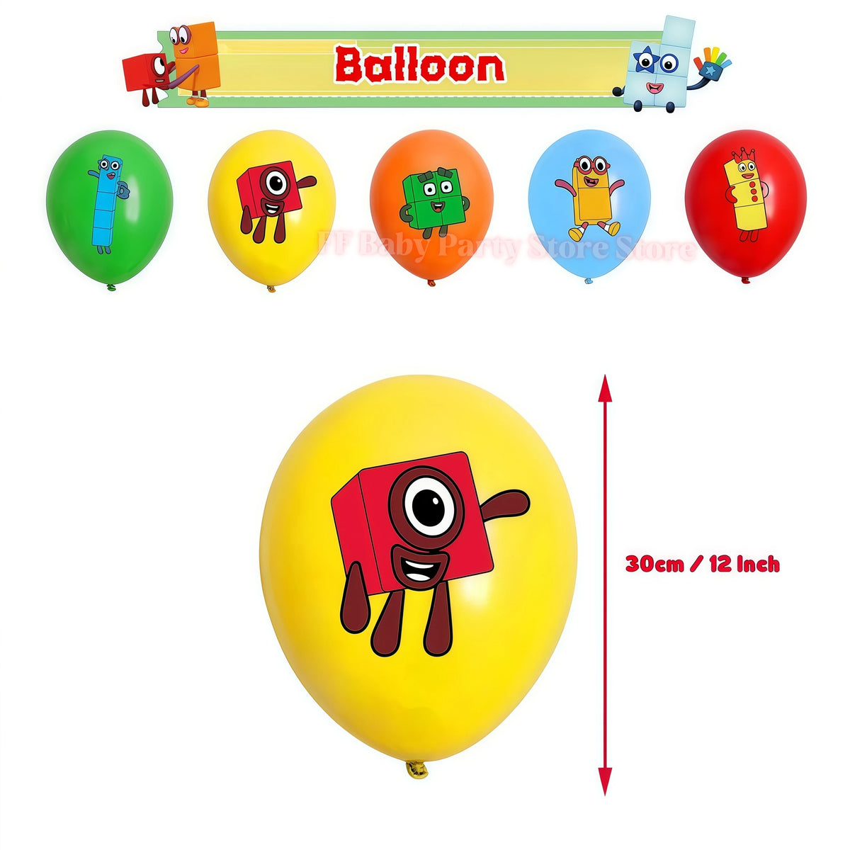 Building Blocks Birthday Party Kit – Plates, Cups, Balloons Party Tableware Kit Babs 20pcs Balloons