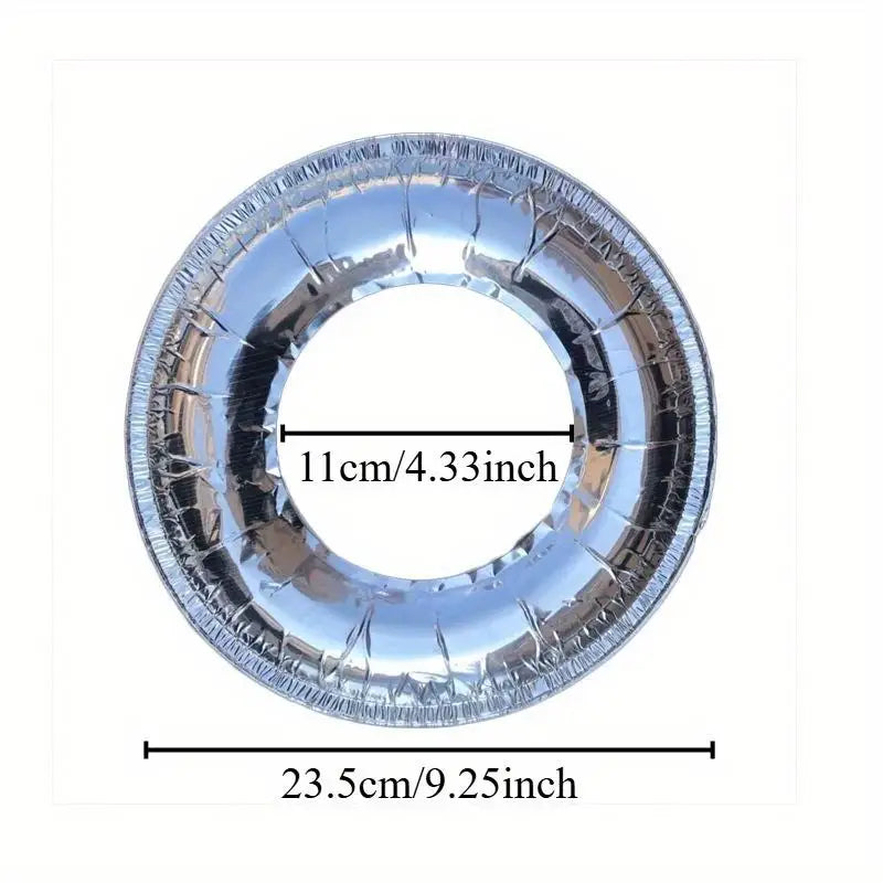 10-Pack Aluminum Foil Gas Stove Grease Protector Cleaning Pads Stove Protector Pads Babs round