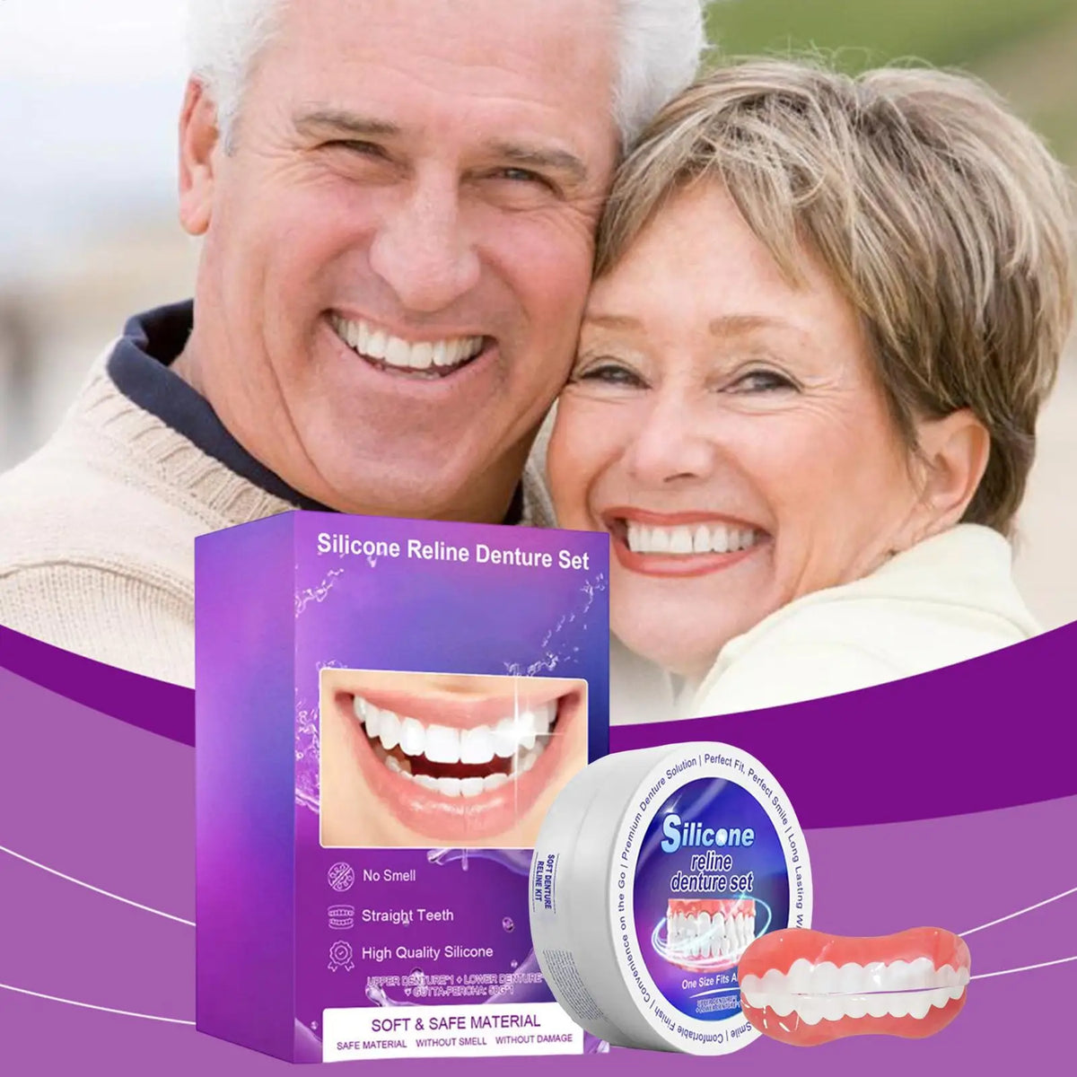 Silicone Denture Reliner Kit – Upper & Lower Set with Glue Denture Reliner Kit Babs