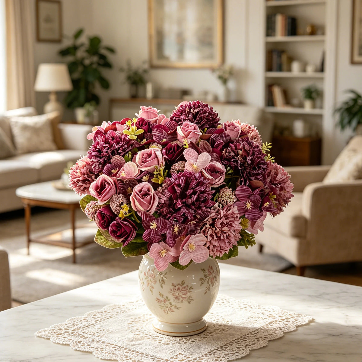 Artificial Silk Rose Ball Bouquet for Wedding & Home Décor Artificial Flower Bouquet Babs