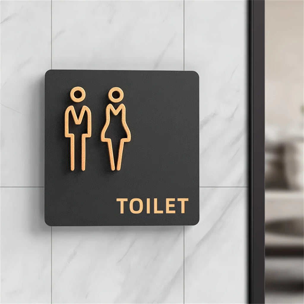 3D Acrylic Men's & Women's Restroom Door Sign – WC Indicator Restroom Door Sign Babs toilet
