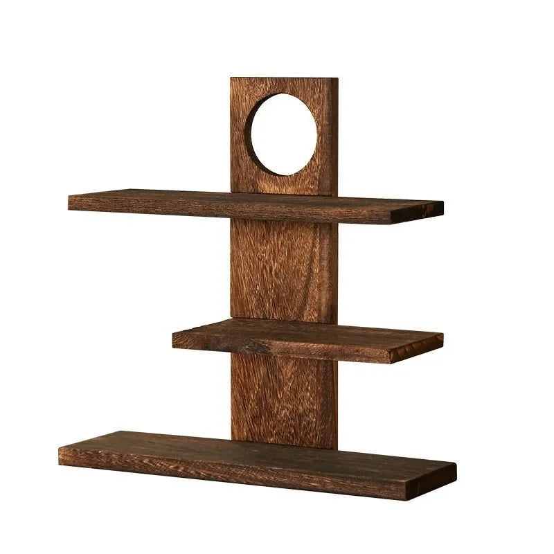 Tiered Solid Wood Tea Display Stand | Oriental Desktop Organizer Display Storage Rack Babs