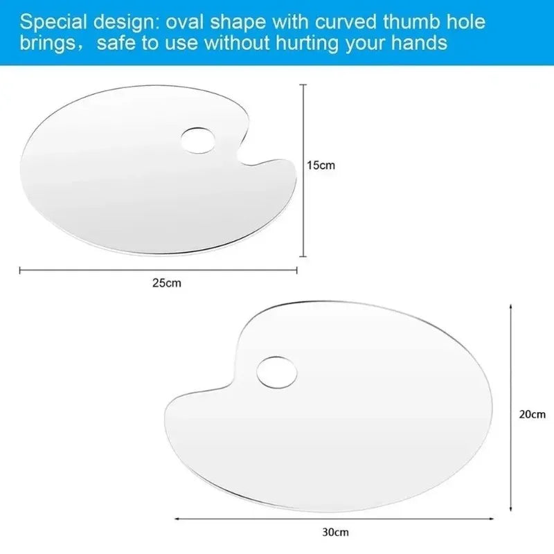 Acrylic Clear Oval Paint Palette – Transparent Pigment Tray Paint Palette Babs