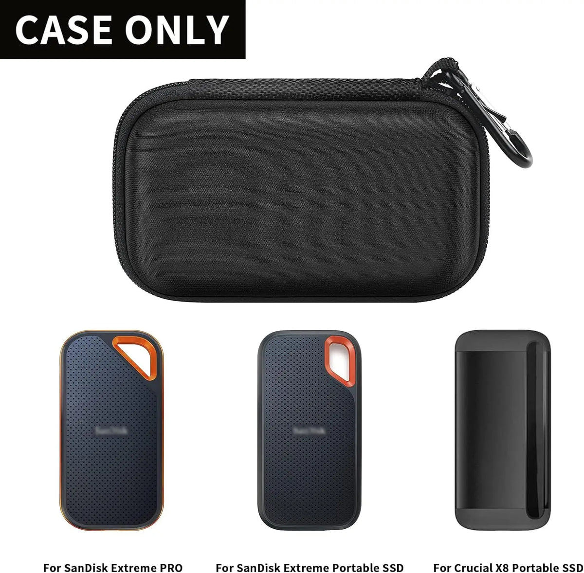 Hard Case for SanDisk Extreme PRO Portable SSD & Crucial X8 SSD Carrying Case Babs