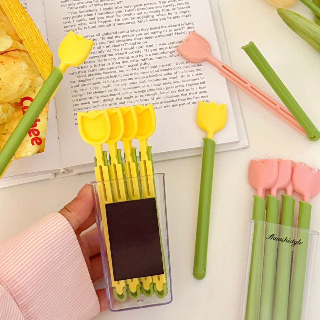 5-Pack Tulip Magnetic Bag Clips – Moisture-Proof Snack Sealer Food Storage Clips Babs