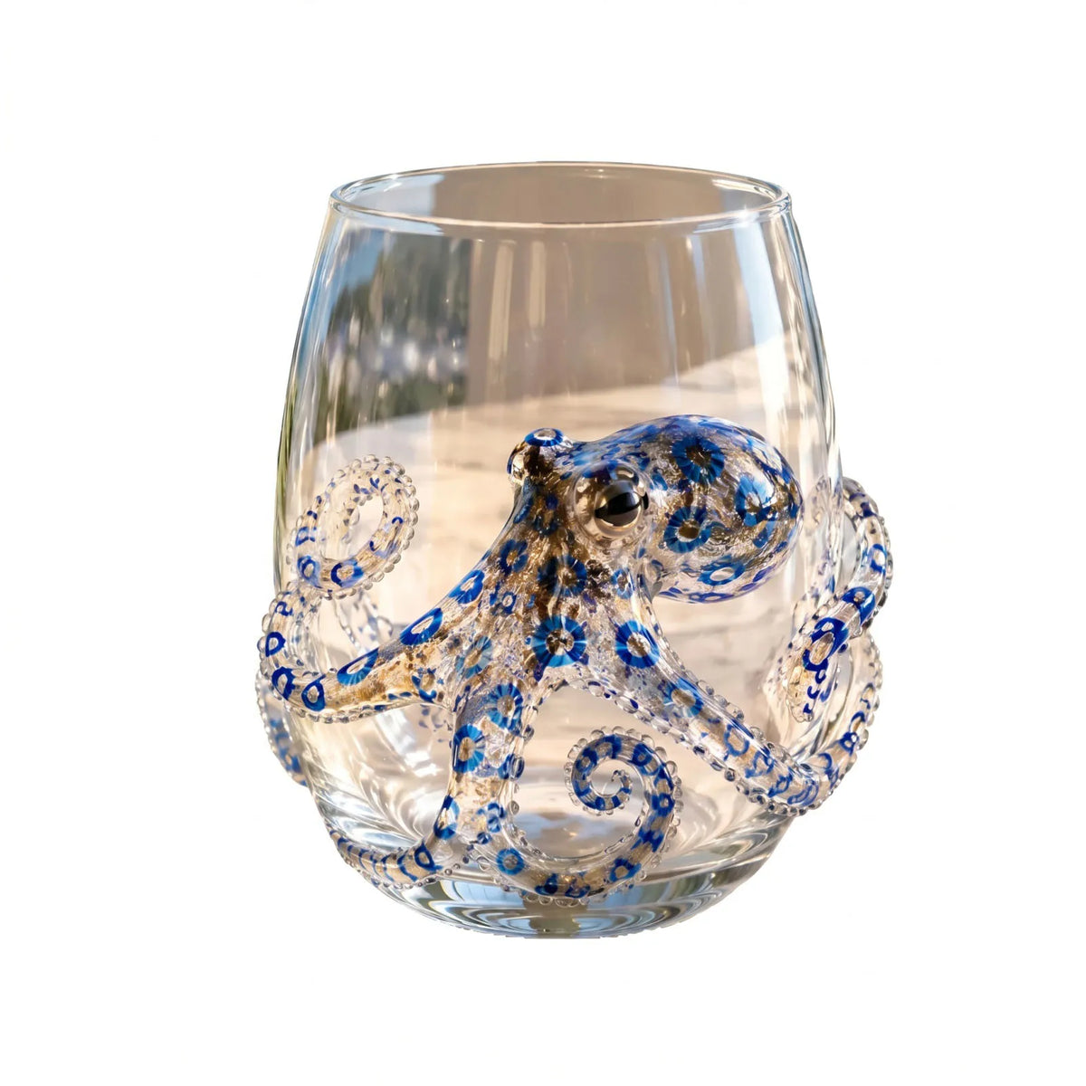 Blue Ringed Octopus Tumbler – 12 Oz Borosilicate Novelty Glass Novelty Drinking Glass Babs