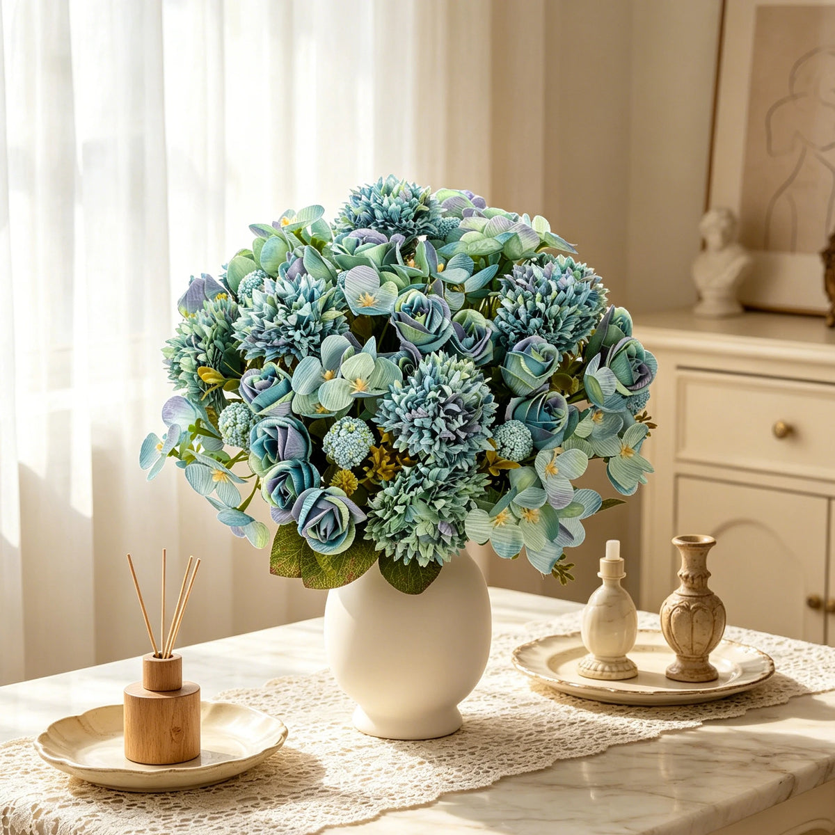 Artificial Rose Chrysanthemum Ball Bouquet – Wedding & Home Decor Artificial Flower Bouquet Babs