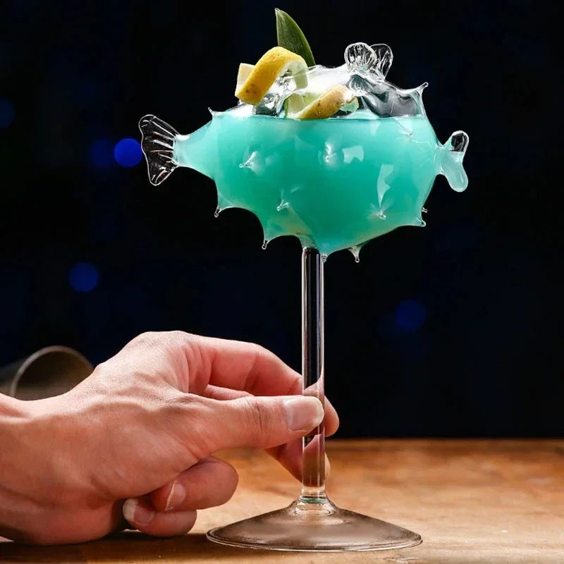 Porcupine Fish Cocktail Goblet – Novelty Bar & Party Glass Novelty Cocktail Glass Babs