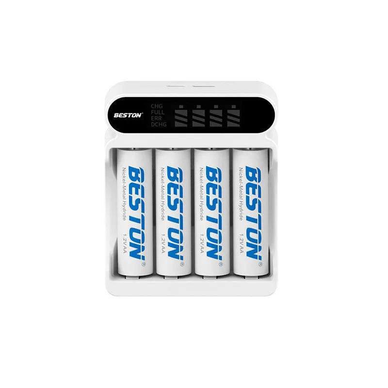 4-Slot AA/AAA Smart NiMH Battery Charger with LCD Display Battery Charger Babs