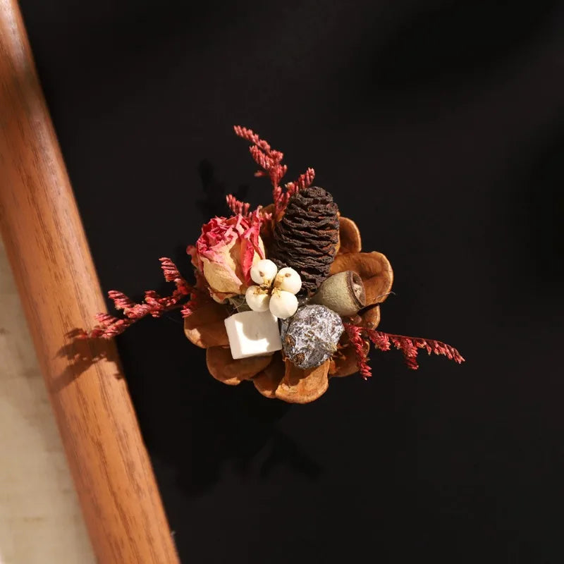 Pinecone Dried Flower Fridge Magnet – Handmade Home Decor Decorative Fridge Magnet Babs 1Pc 1