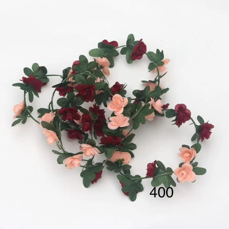 Silk Rose Artificial Flower Vine Garland – Wedding & Home Décor Artificial Flower Garland Babs Light Pink 1 pc
