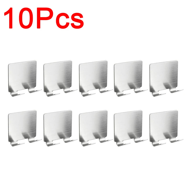 2-Pack Stainless Steel Adhesive Razor & Shaver Wall Hook Holder Adhesive Wall Hook Babs 10pcs Double Hook