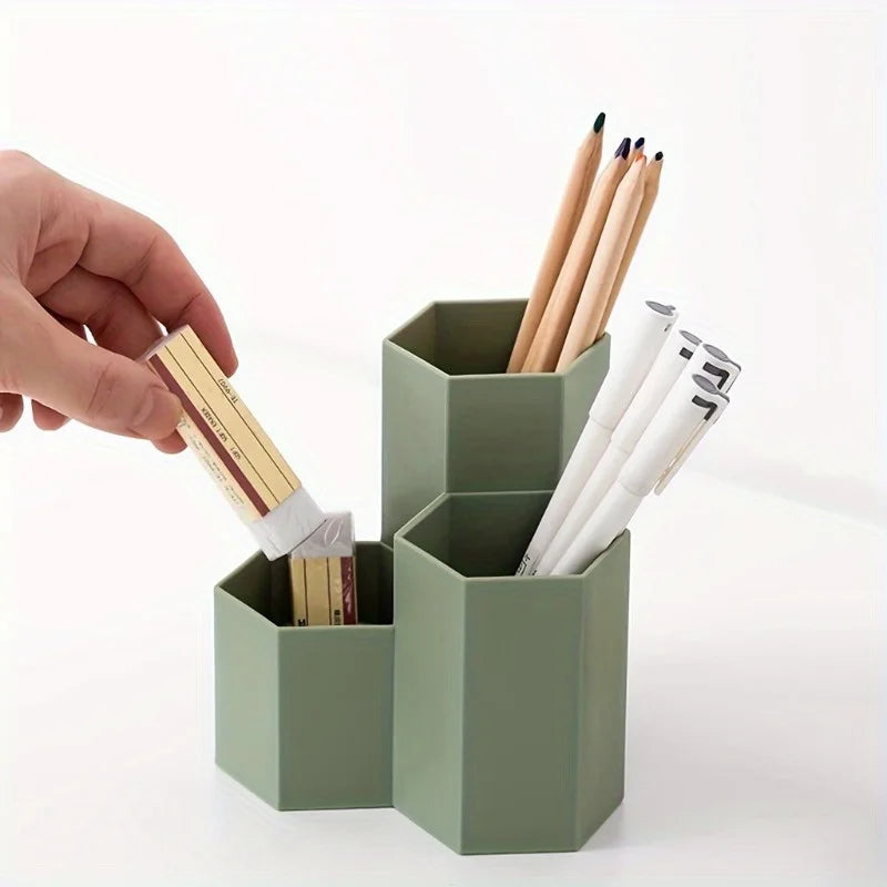Clear 4-Compartment Desk Pen & Pencil Organizer Cup Desk Pen Organizer Babs
