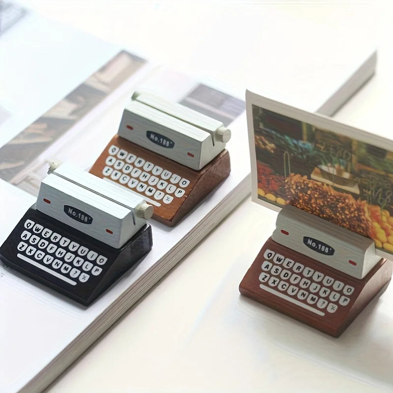 Retro Wooden Typewriter Message Clip | Desk & Home Decor Desktop Decor Clip Babs