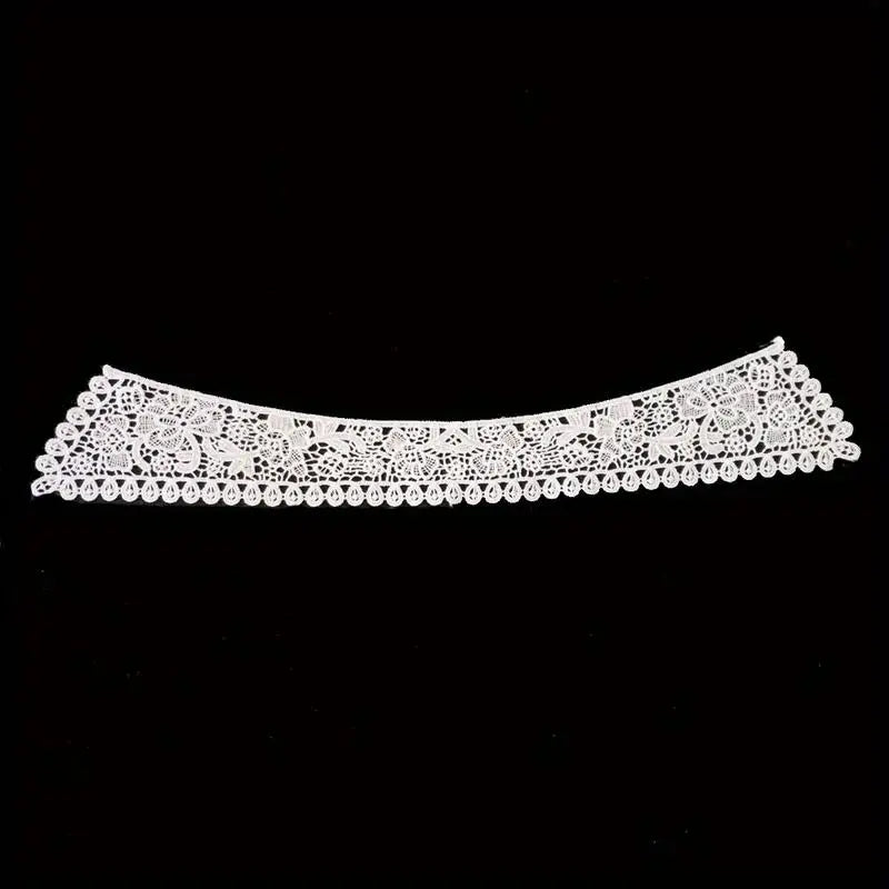 White Hollowed-Out Lace Collar – DIY Dress & Shirt Trim Lace Collar Trim Babs 1pc M