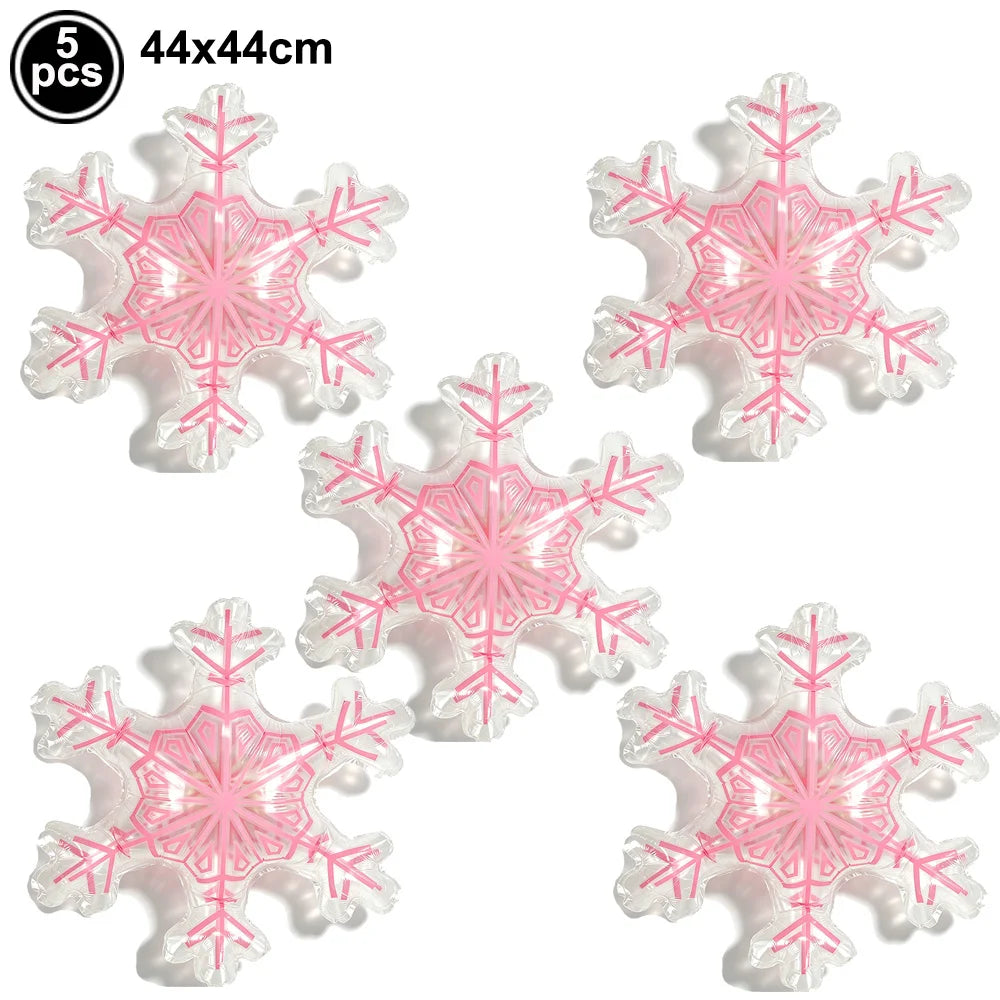 Snowflake Foil Balloons – White Pink Blue Party Décor Foil Party Balloons Babs army green As pictures show
