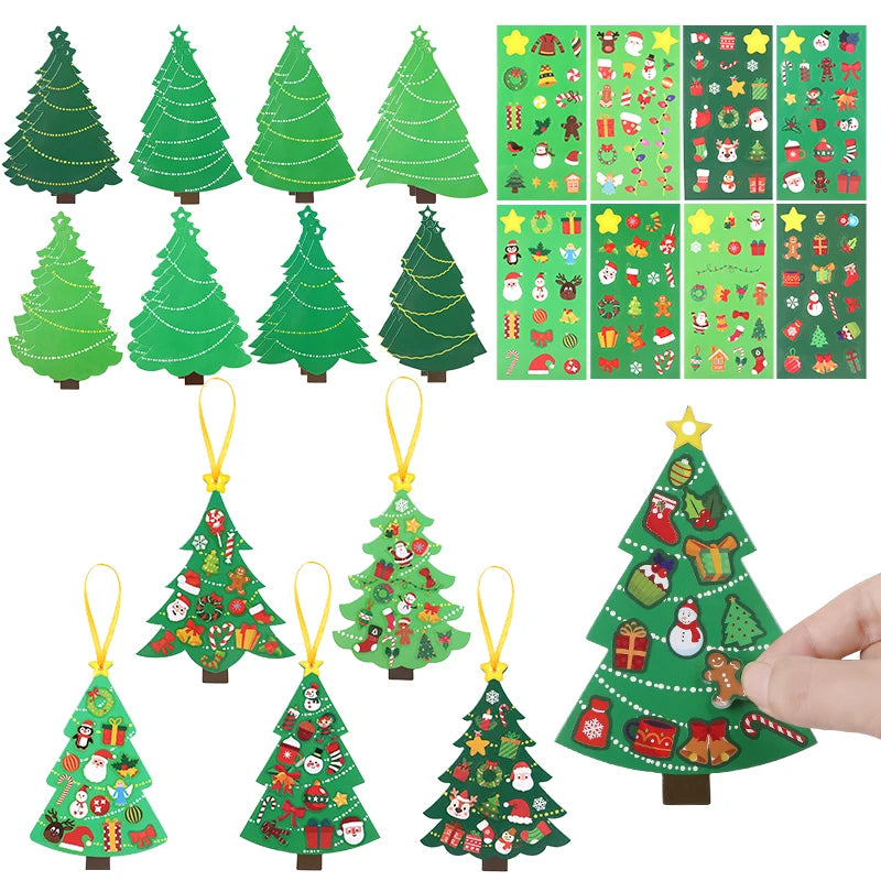 24-Piece DIY Christmas Tree Craft Kit with Stickers & Ornaments Holiday Craft Kit Babs