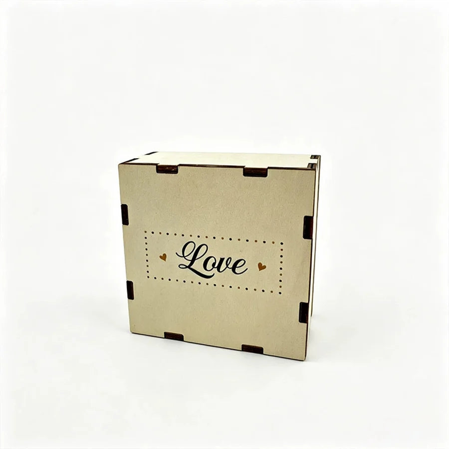 Vintage Wooden Photo Storage Box – Flip Cover Keepsake Organizer Photo Storage Box Babs white