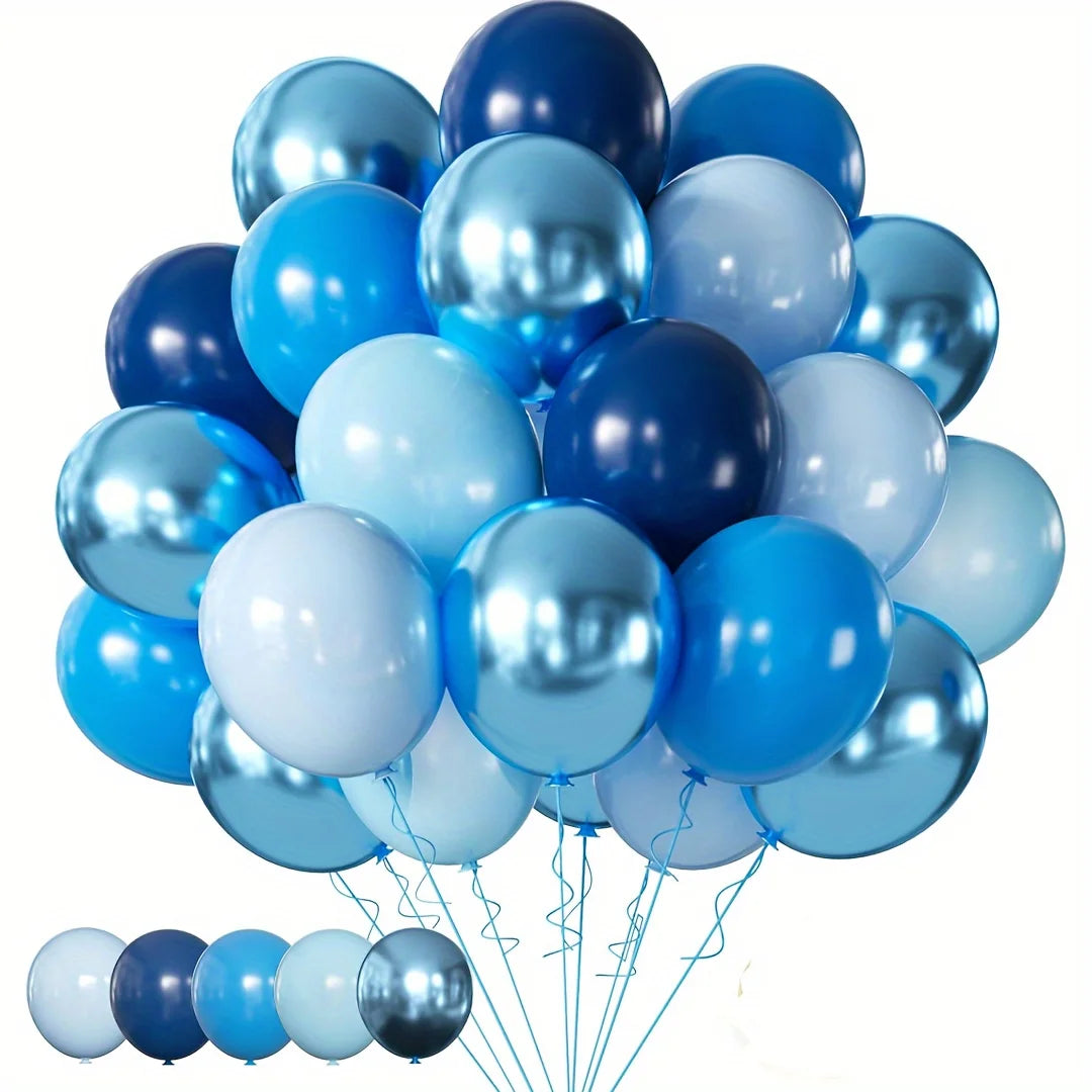 50 Metallic Blue Balloons – Party, Wedding & Graduation Decor Party Balloons Babs 30PCS Other