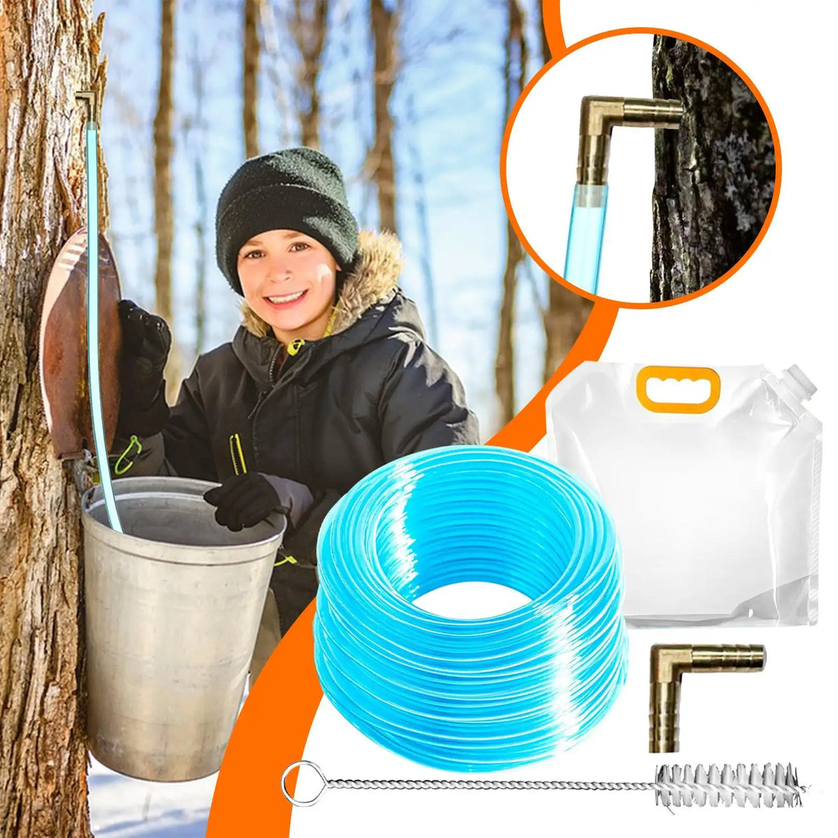 Maple Syrup Tapping Kit – L-Shaped Tap & Food-Grade Tubing Tree Tapping Kit Babs