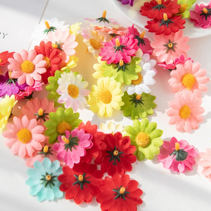 Mini Silk Daisy Artificial Flowers 20/100 Pcs – Wedding Décor Artificial Silk Flowers Babs