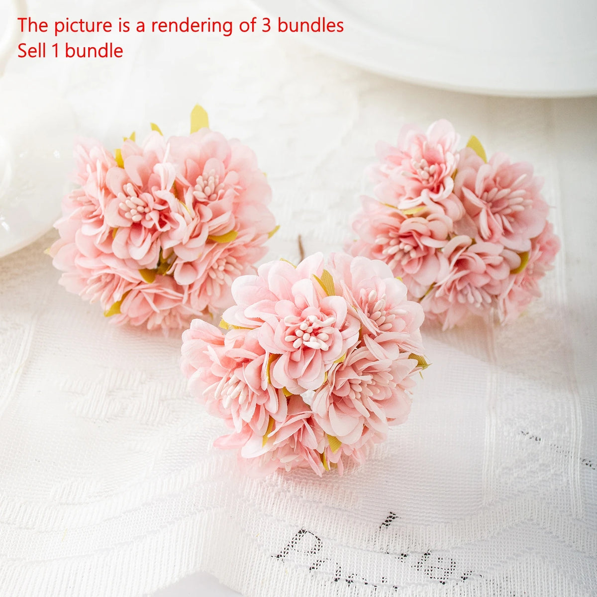 Silk Rose Artificial Flower Mini Bouquet – Wedding & Home Decor Artificial Flower Bouquet Babs color-1 3 pcs