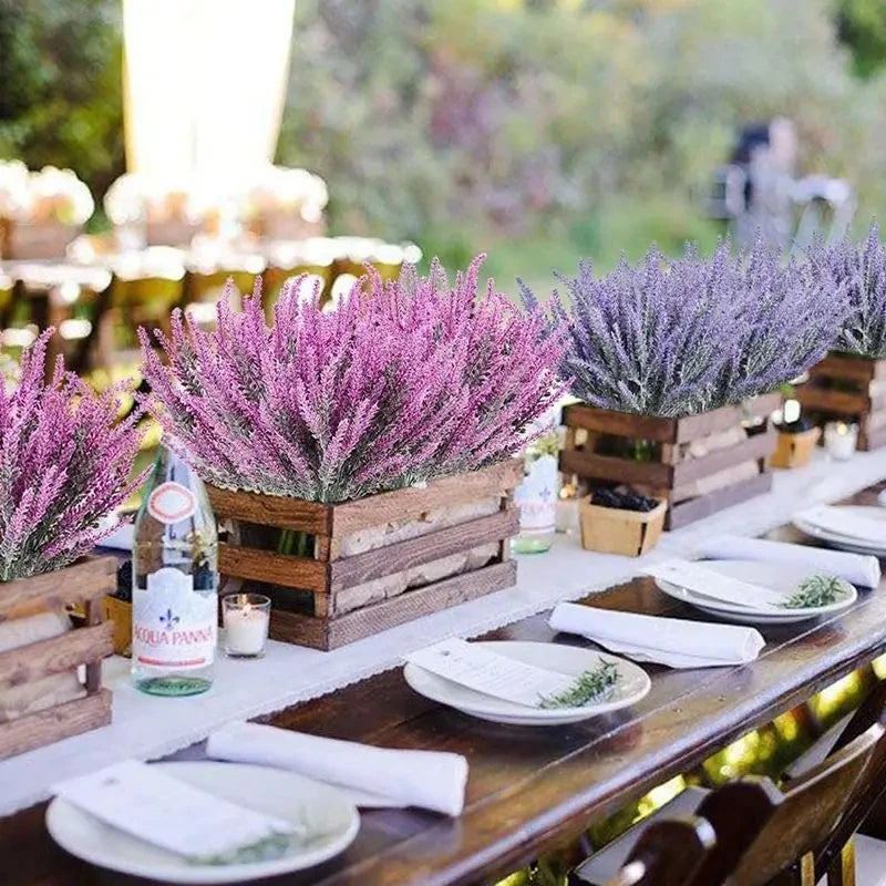 4-Bundle UV Resistant Artificial Lavender Flowers | Home Décor Artificial Flower Bundles Babs