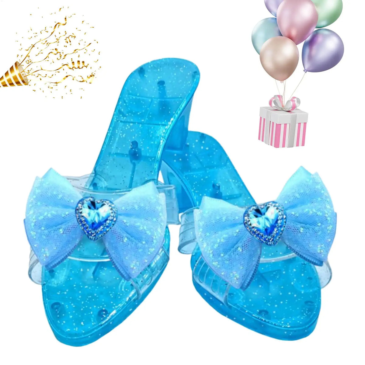 Princess Crystal Shoes Girls Dress-Up Toy High Heels Dollhouse Dress-Up Toy Shoes Babs