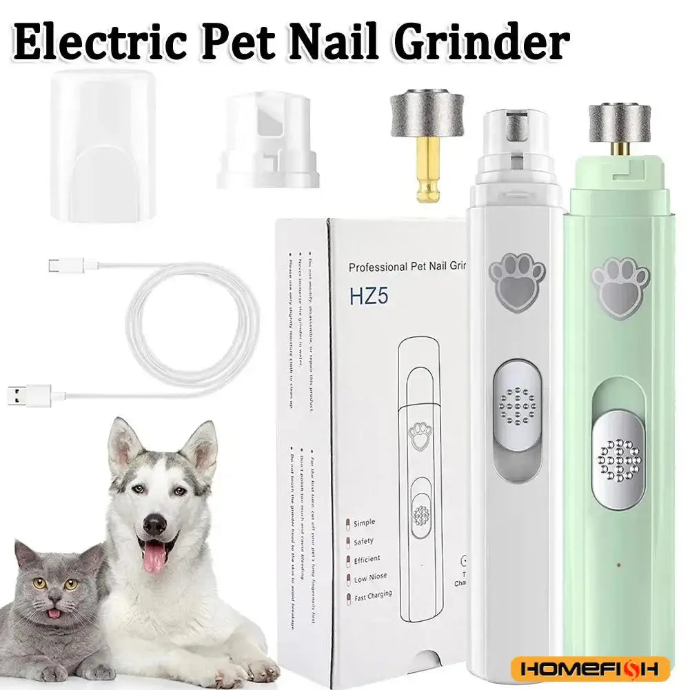Electric Pet Nail Grinder – USB Rechargeable, 2-Speed Dog & Cat Pet Nail Grinder Babs