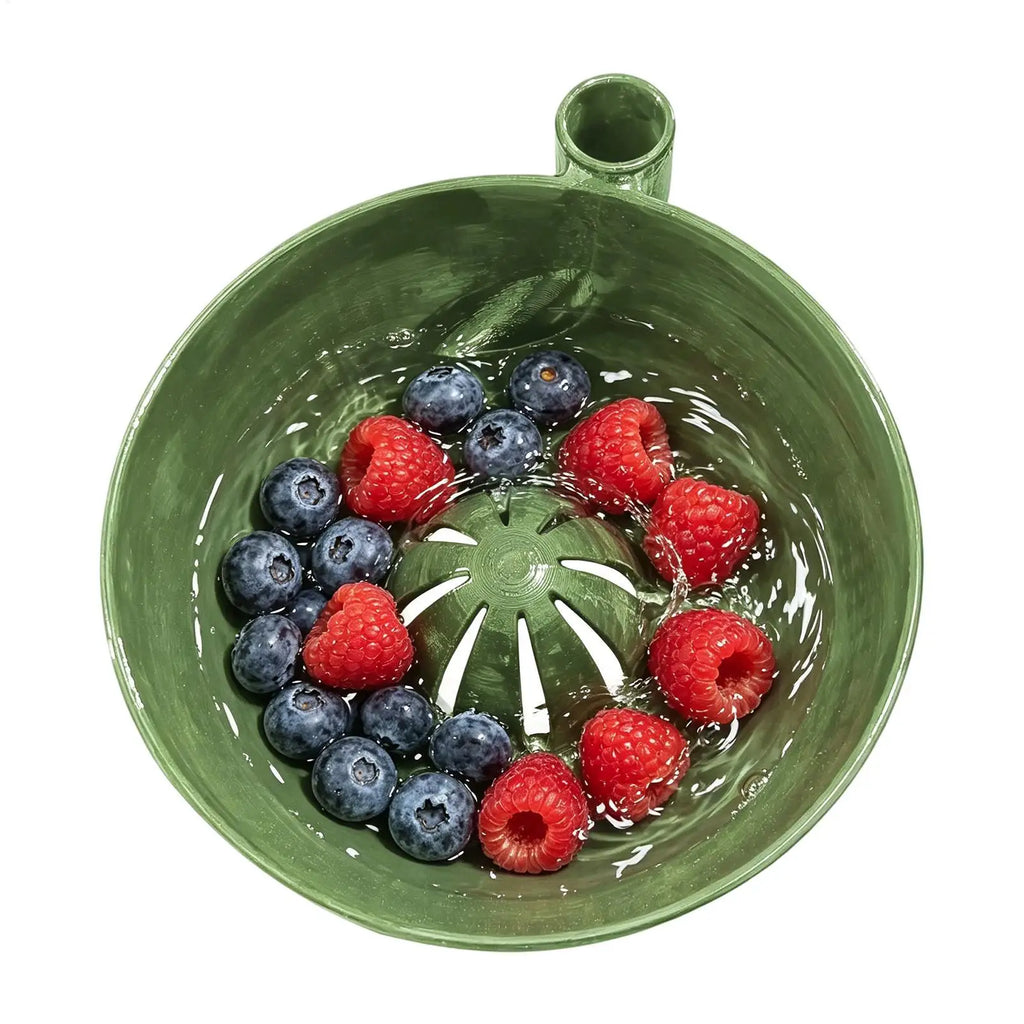 Self-Spinning Fruit Washing Bowl – Quick Drain Large Berry Bowl Fruit Washing Bowl Babs