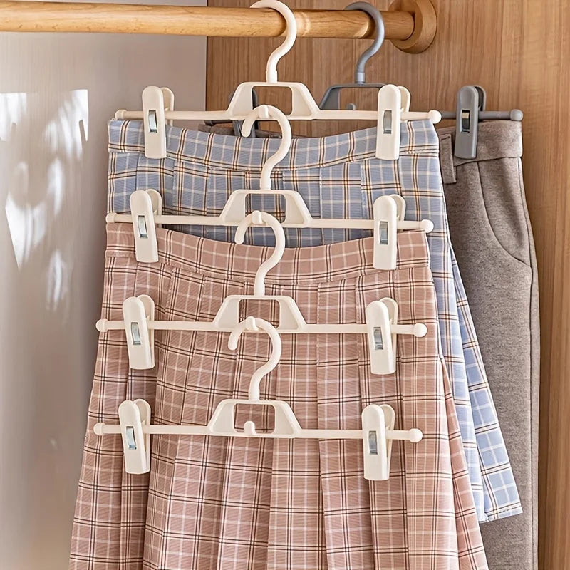 Retractable Trouser Rack – Stackable Pants Hanger & Clip Organizer Trouser Hanger Rack Babs