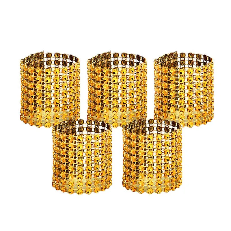 10pcs Rhinestone Bow Napkin Rings Gold Silver Wedding Decor Napkin Rings Babs dark gold