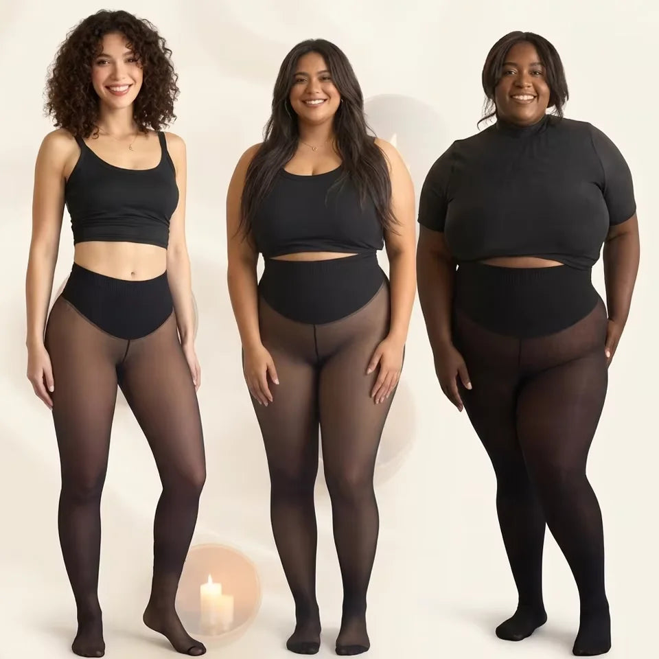 Women's Fleece Lined Thermal Tights – Warm Winter Leggings Thermal Fleece Tights Babs