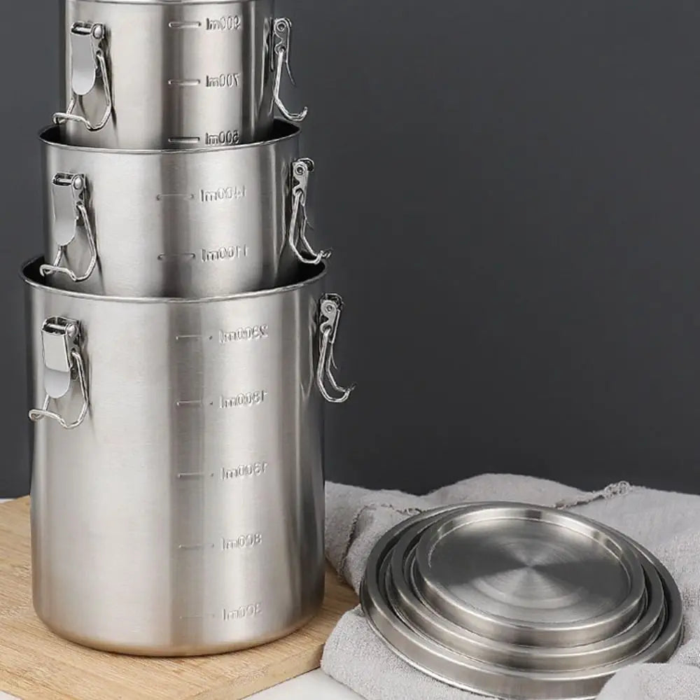 Airtight Stainless Steel Food Storage Canister with Scale – 4 Sizes Food Storage Canister Babs