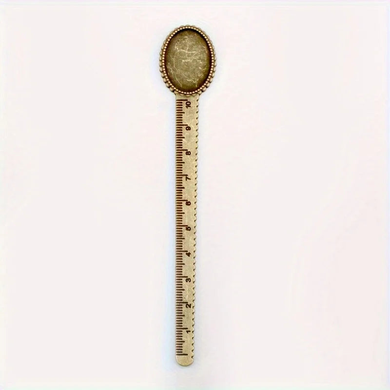 Vintage Antique Brass Metal Ruler | Kawaii School Stationery Metal Stationery Ruler Babs
