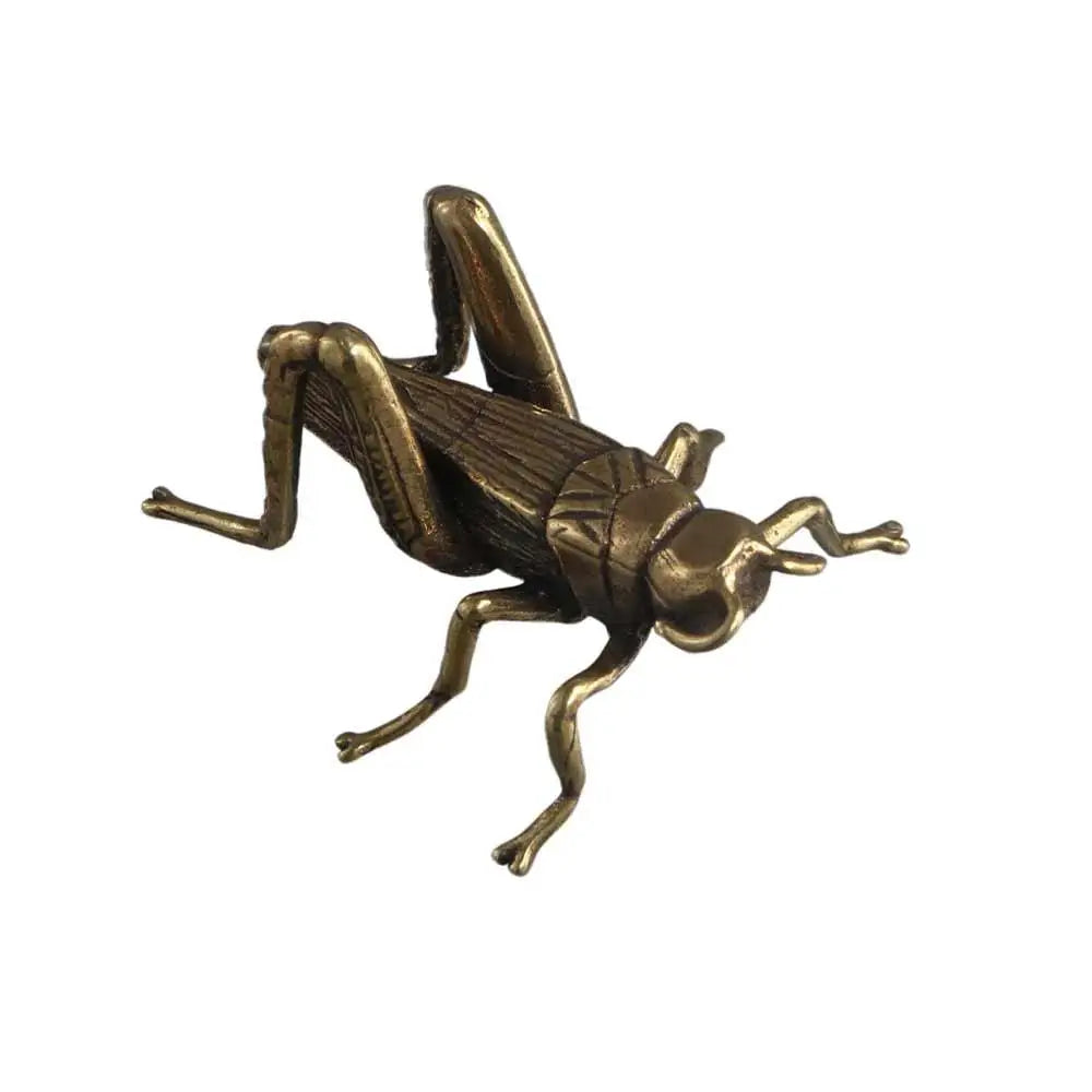 Solid Brass Cricket Figurine – Miniature Home Decor Statue Brass Figurine Babs