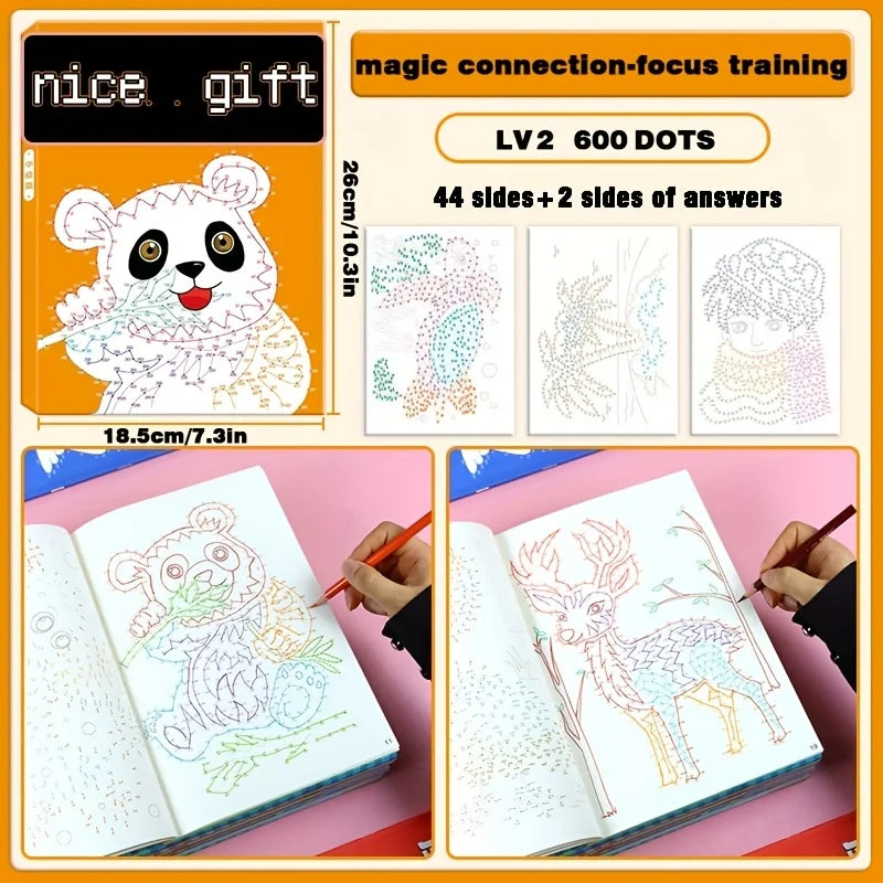 Connect-the-Dots Book – 44 Patterns, 3 Difficulty Levels Activity Drawing Book Babs Primary
