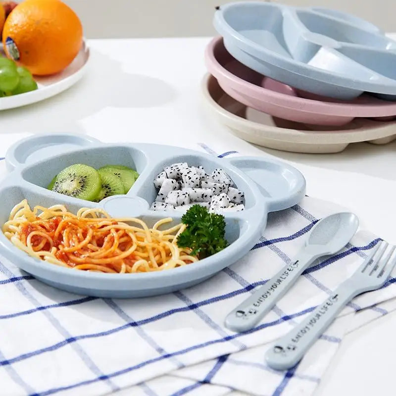 3-Piece Cartoon Bear Baby Dinnerware Set – Bowl, Spoon & Fork Baby Dinnerware Set Babs