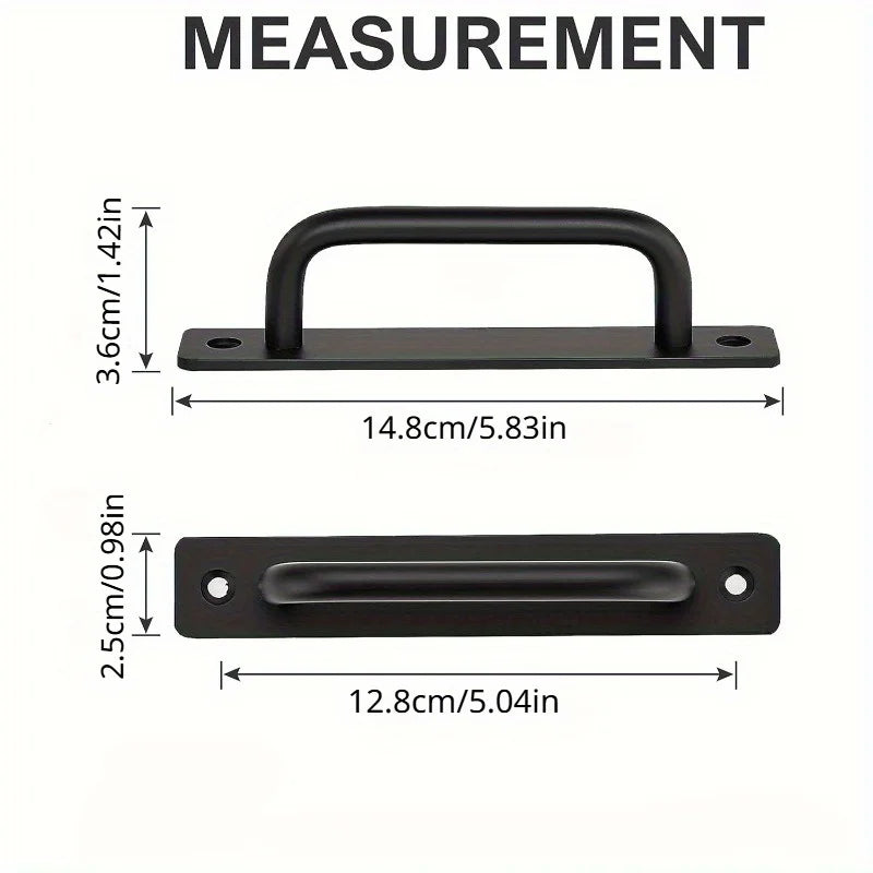 2pcs Black Aluminum Barn Door Handles – Sliding Door Pull Set Door Pull Handles Babs