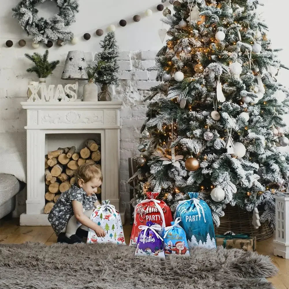 Christmas Drawstring Gift Bags for Candy, Cookies & Presents Christmas Gift Bags Babs