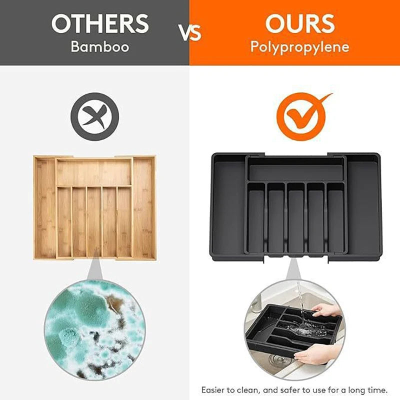 Expandable Cutlery Tray – Adjustable Kitchen Drawer Organizer Drawer Organizer Tray Babs