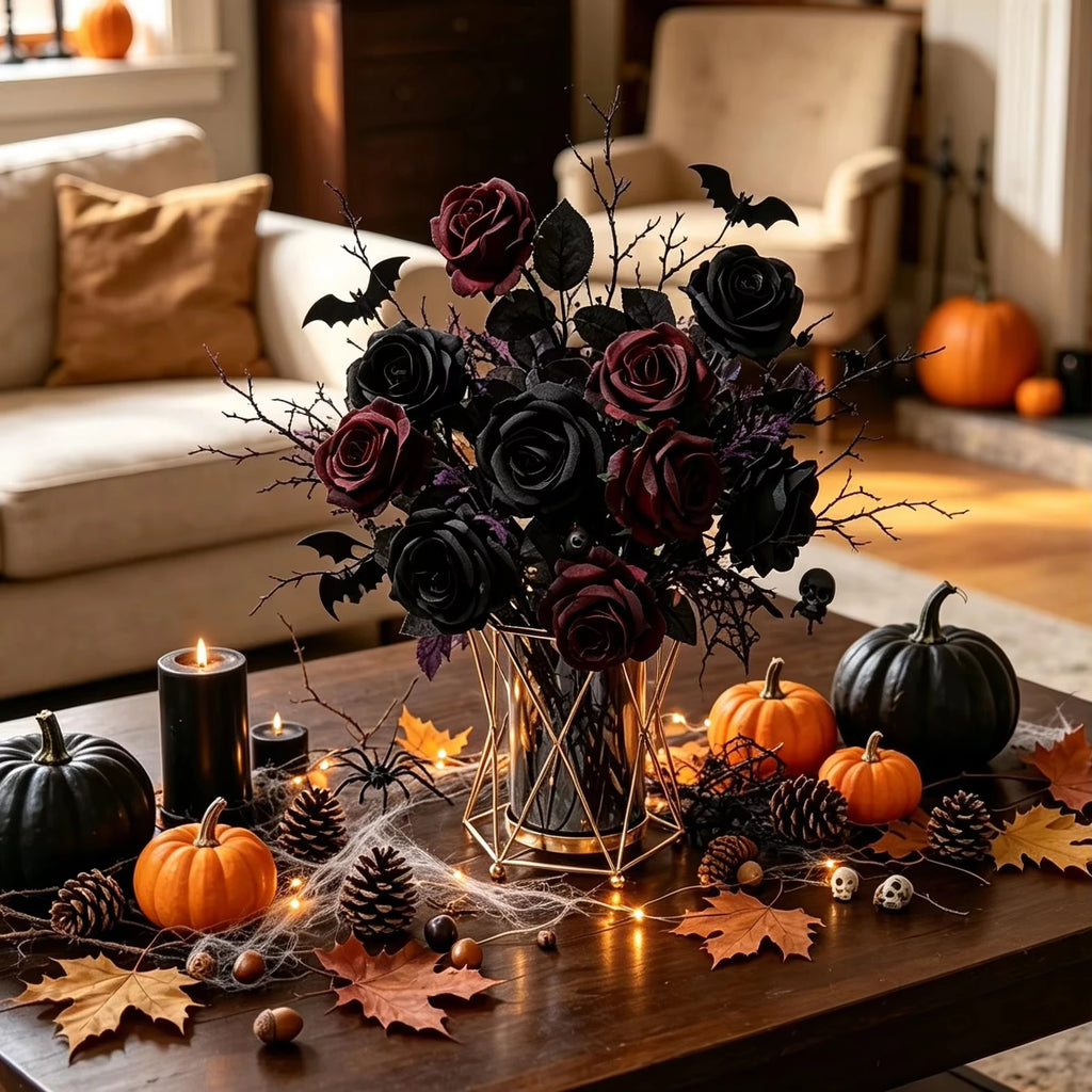 Autumn Artificial Silk Rose Bouquet – Wedding & Party Décor Artificial Flower Bouquet Babs