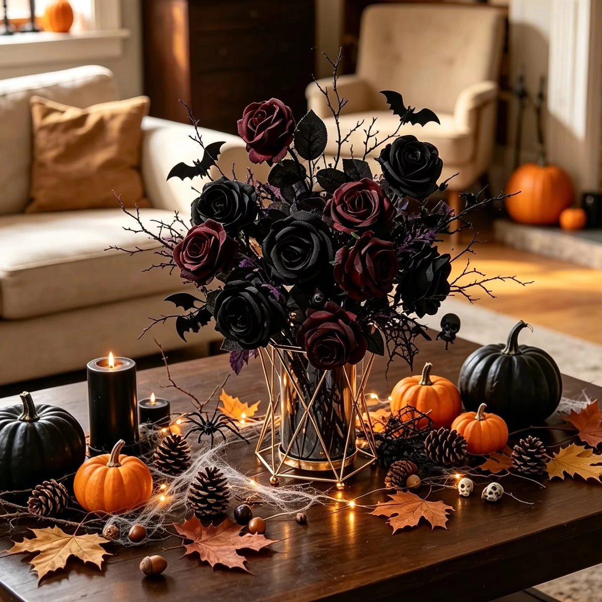 Autumn Artificial Silk Rose Bouquet – Wedding & Party Décor Artificial Flower Bouquet Babs
