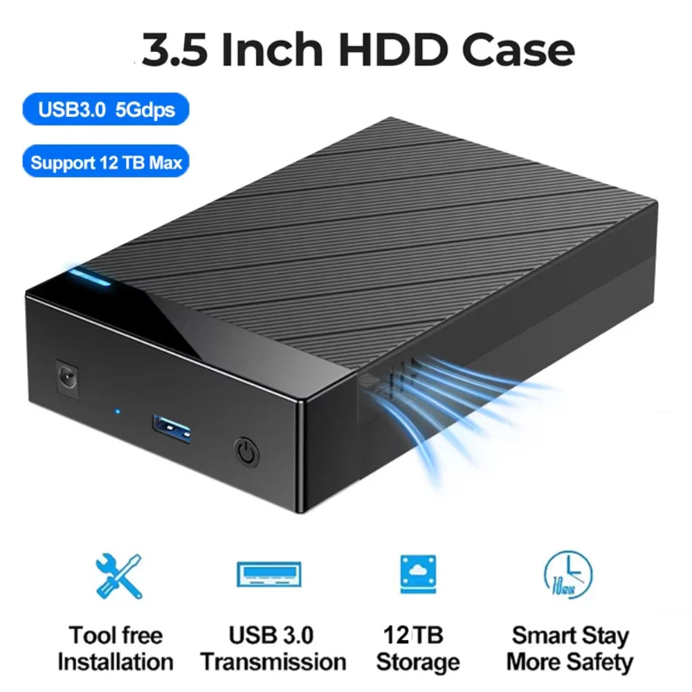 USB 3.0 External Hard Drive Enclosure 3.5/2.5" SATA HDD Case Hard Drive Enclosure Babs